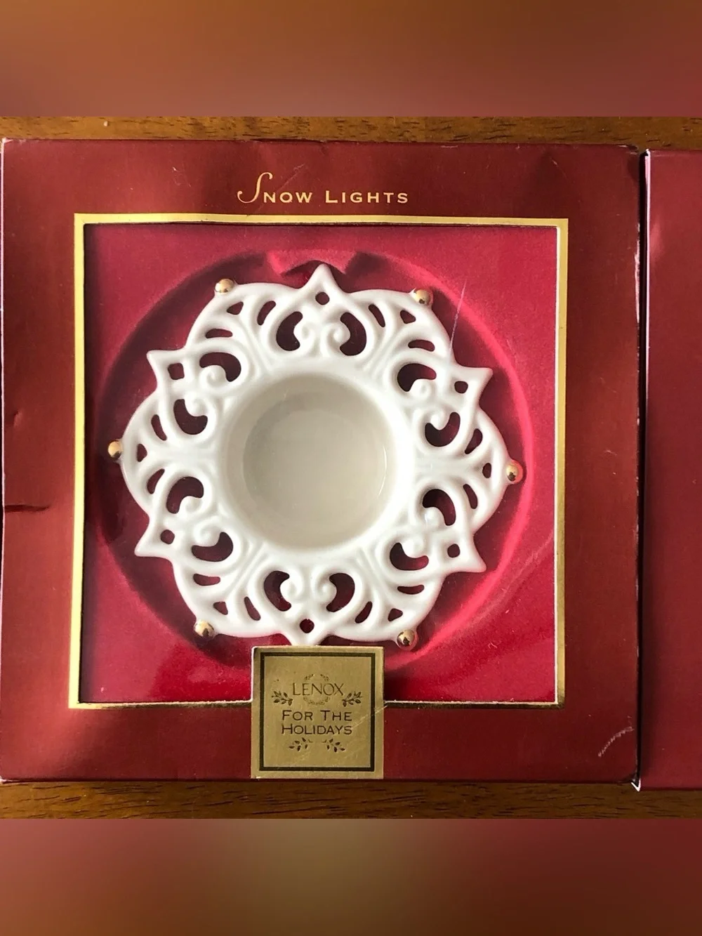 Lenox Snow Lights Sparkle Votive Porcelain Candle Holders Set of 2 Vintage
